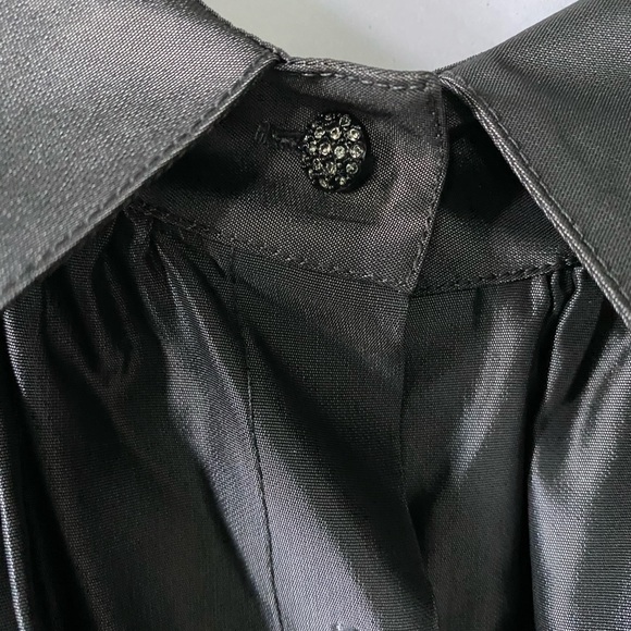 St. John Steele Charcoal Button Jacket Shirt Size 4 - Picture 5 of 5